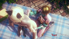 Zelda yaoi link femboy is banged and explodes in his backside