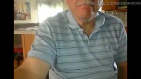 Old Man jizz on webcam