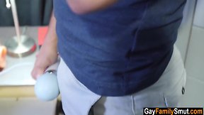 Gay stepson finds old man’s toy