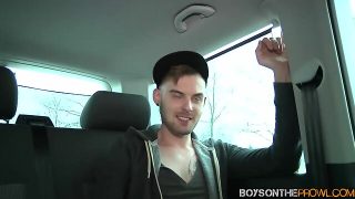 Sexy twink Lee Will has hardcore threesome in the car