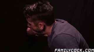 Attractive stepson dicksucking old man at gloryhole