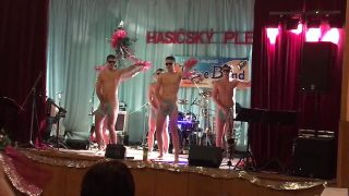 Thrilled guys exhib bare in public