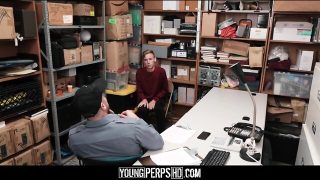 Hot blonde teenager shoplifter pounded by mall cop