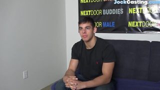 Casted straight lad wanking prick for camera