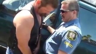 Hot bear cop loves leather