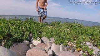 Nude man at the beach