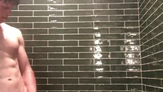 Intimate shower session with finn harding: amateur solo action with a big cock pornstar