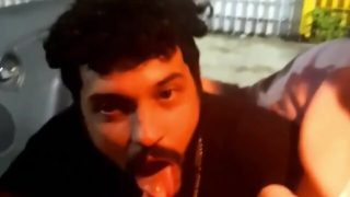 Roadside fun: amateur studs in the car show off big cocks on webcam for a homemade blowjob session